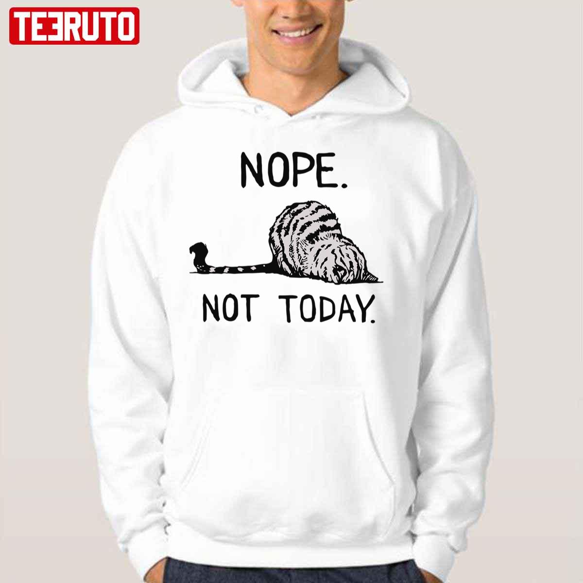 Nope Not Today Lazy Cat Tabby Unisex Hoodie