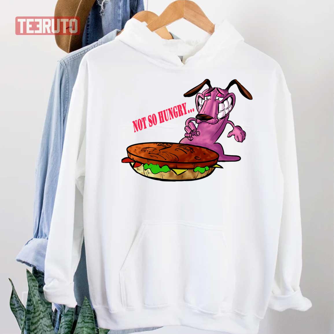 Not So Hungry Courage The Cowardly Dog And Burger Unisex Hoodie