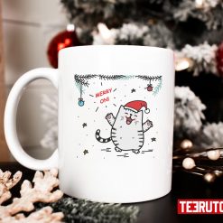 On Cat Merry Christmas 11 oz Ceramic