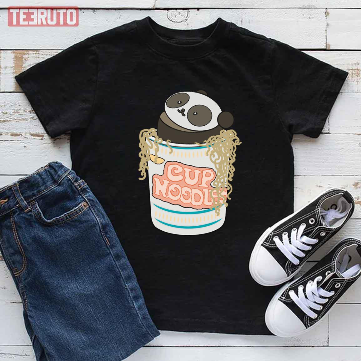 Panda In Noodles We Bare Bears Unisex T-Shirt - Teeruto