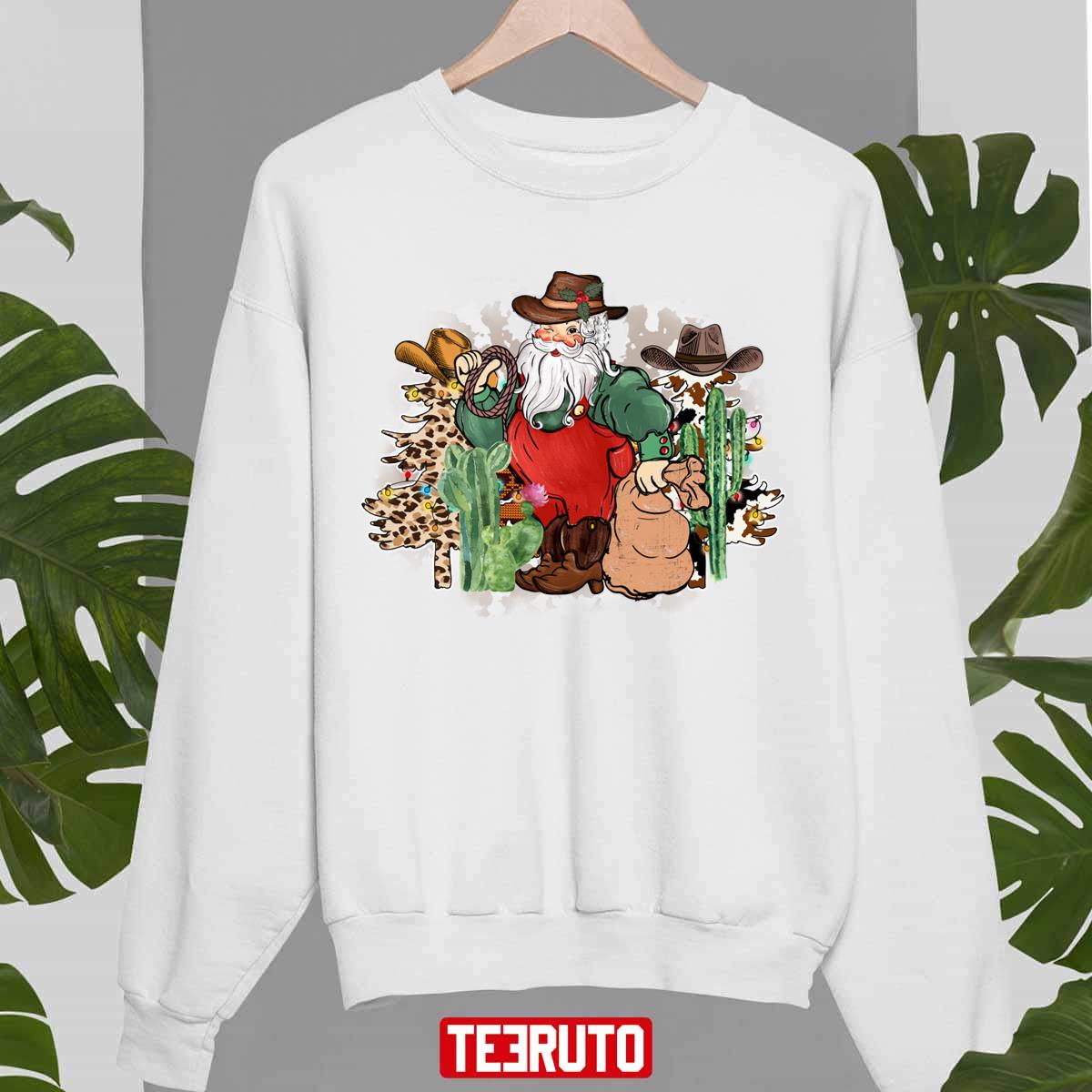 Santa Claus Cowboy Retro Colors Unisex Sweatshirt - Teeruto