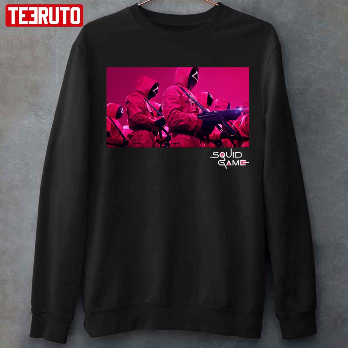 Squid Game Pink Guards Panel Unisex Sweatshirt