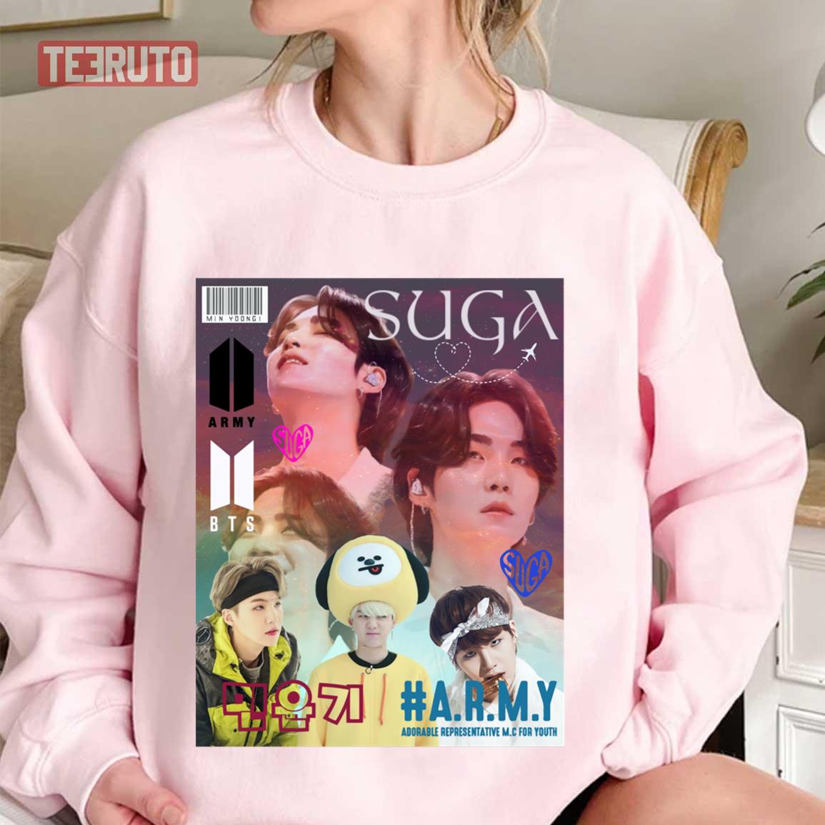 Suga Magazine Style BTS Min Yoongi Bias For ARMY Unisex Sweatshirt
