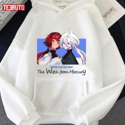 Suletta And Miorine Cute Witches Mobile Suit Gundam The Witch From Mercury Adorable Fanmade Unisex Hoodie