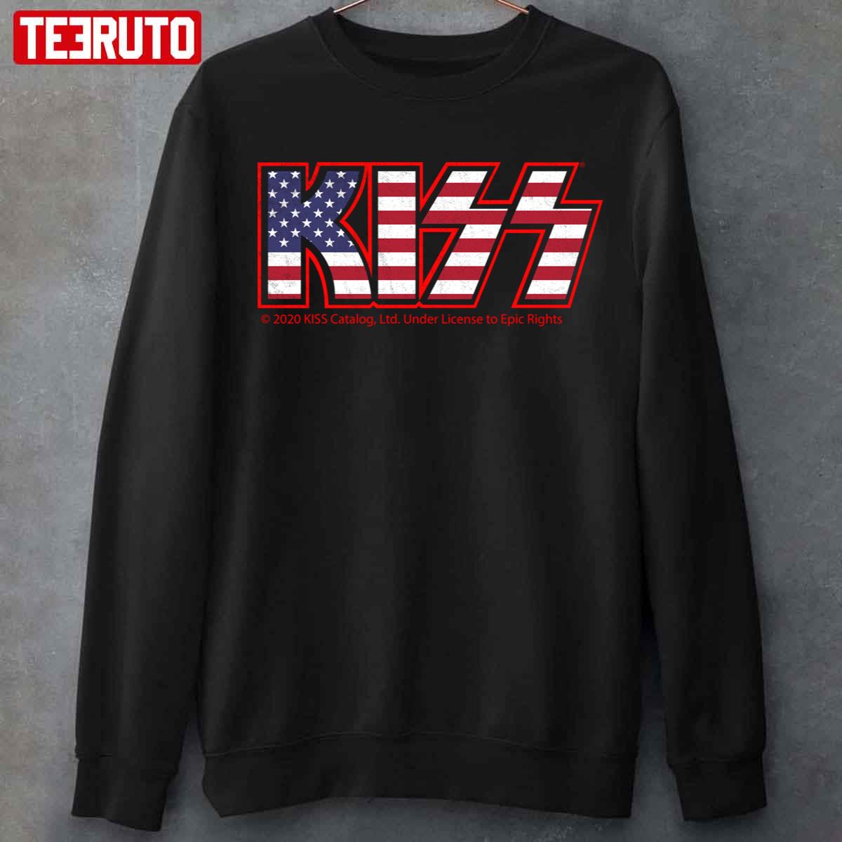 Symbol America Flag Vintage Kiss Band Retro Unisex Sweatshirt