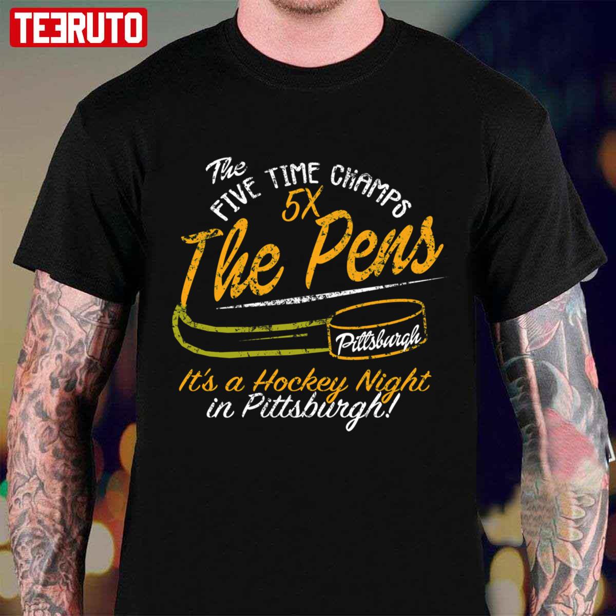 The Five Time Champs 5X The Pens Pittsburgh Penguins Hockey Unisex T-Shirt