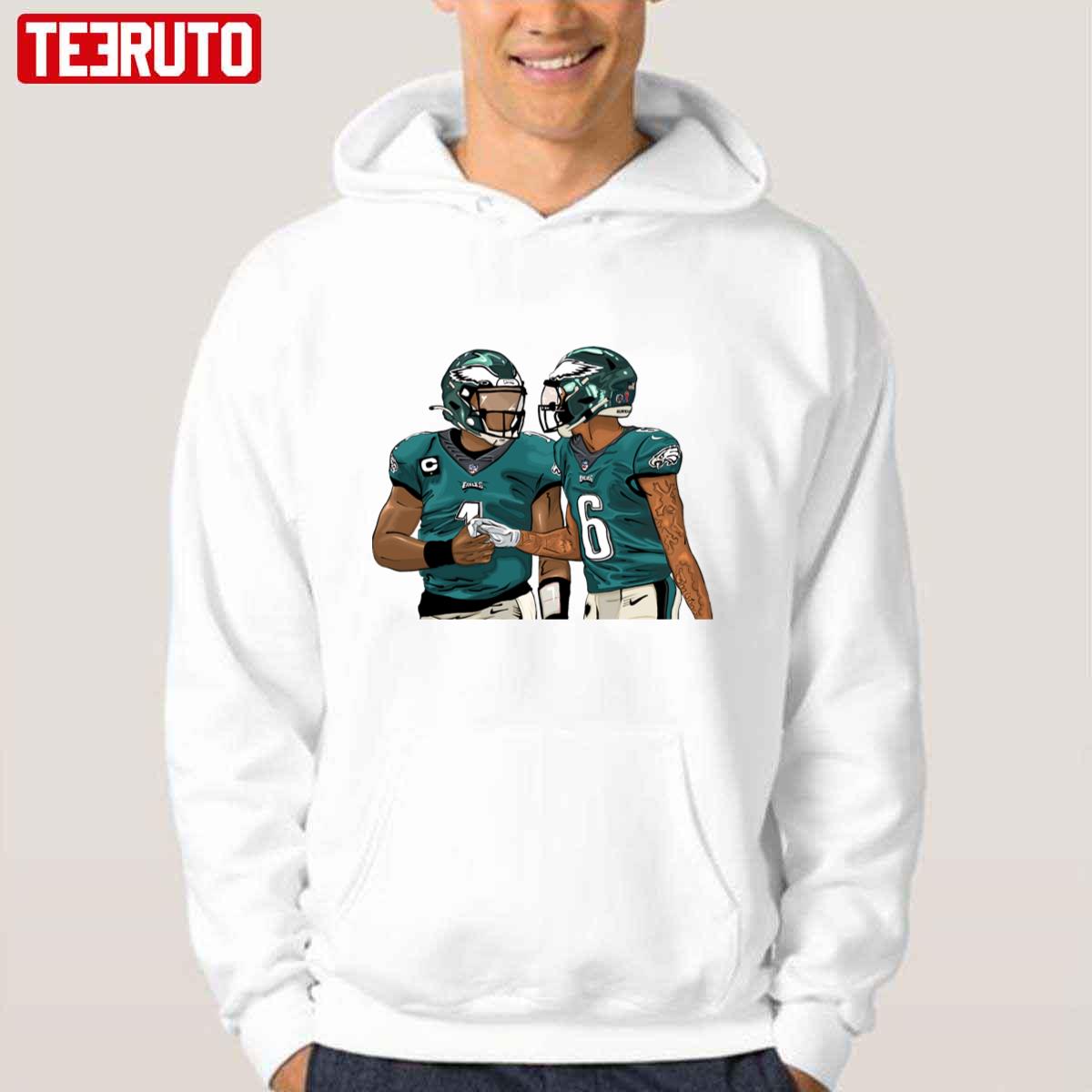 The Philadelphia Eagles Football No 1 And No 6 Jalen Hurts DeVonta Smith  Unisex Hoodie - Teeruto