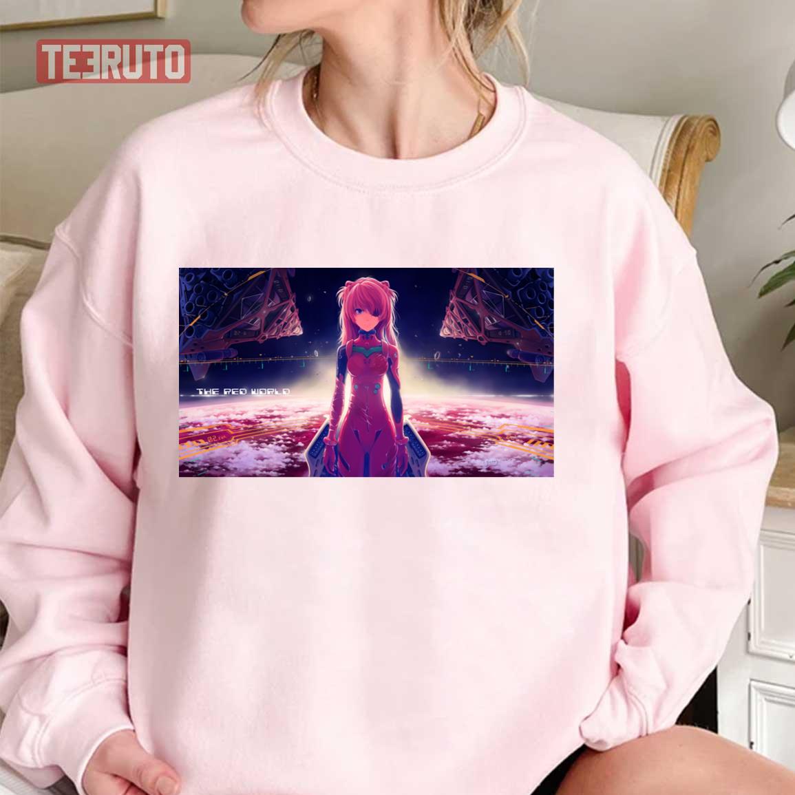 The Red World Neo Genesis Evangelion Asuka Langley Digital Art Unisex Sweatshirt