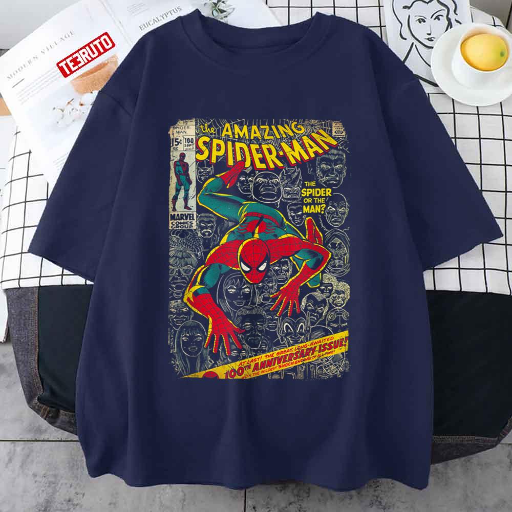 The Spider Or The Man Spider ManComic Book Anniversary Graphic Unisex T-Shirt