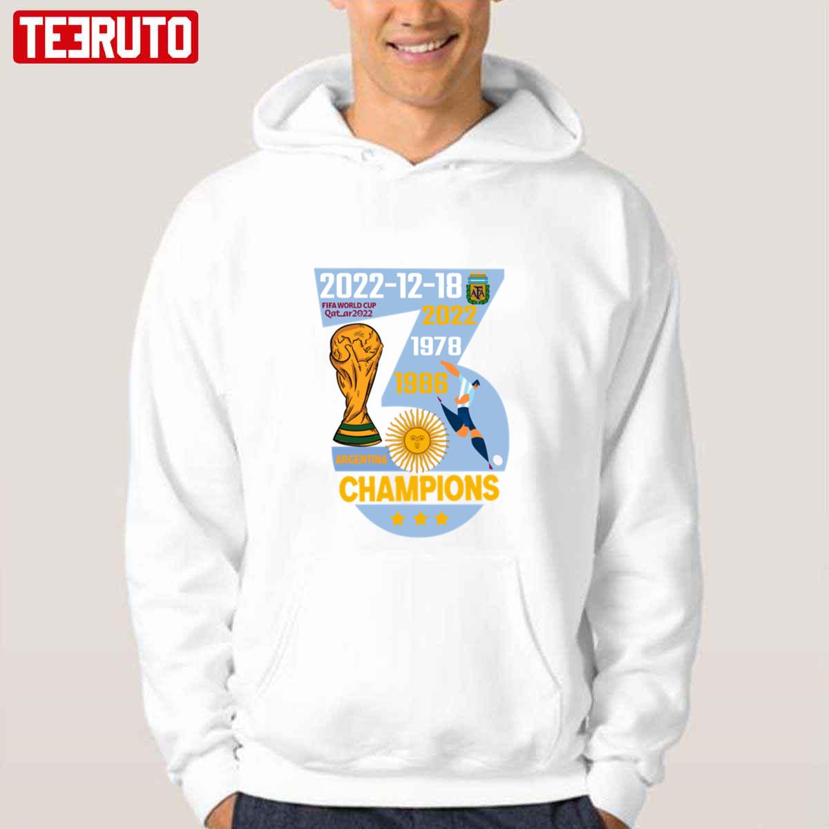 The Third Cup 1978 1986 2022 Argentina World Cup Champions 2022 Unisex Hoodie