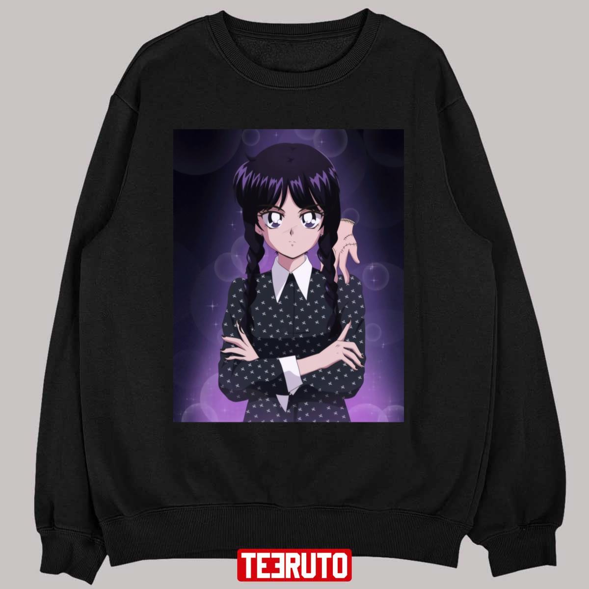 Thing And Wednesday Addams Anime Version Sailor Moon Inspired Art Unisex  T-Shirt - Teeruto