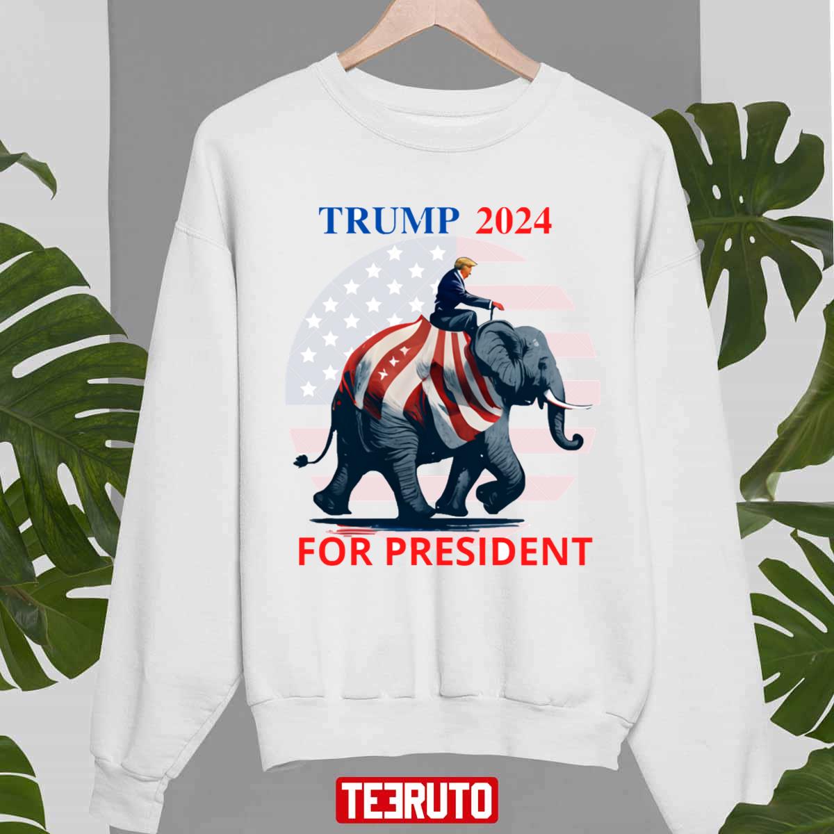 US Elephant Trump 2024 For President Donald Trump Unisex Hoodie