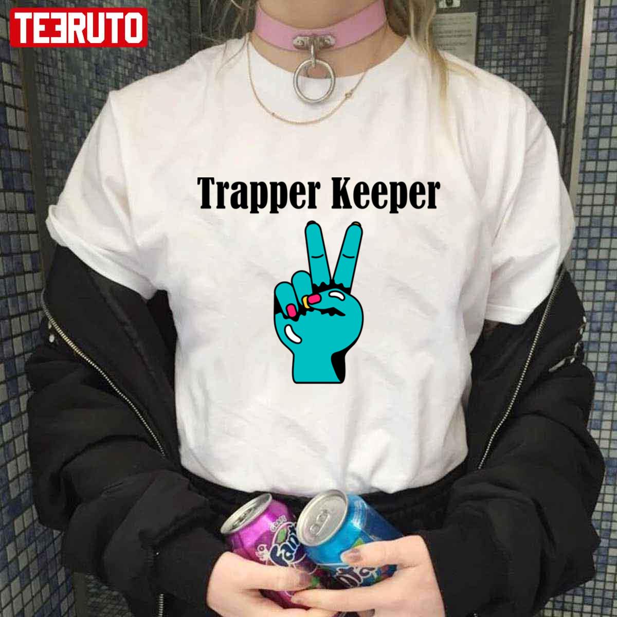 V Sign Trapper Keeper Unisex T-Shirt