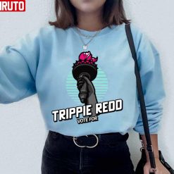 Vote For Trippie Redd Usa Presidential Election Cian & Red Liberty Flame Unisex Sweatshirt