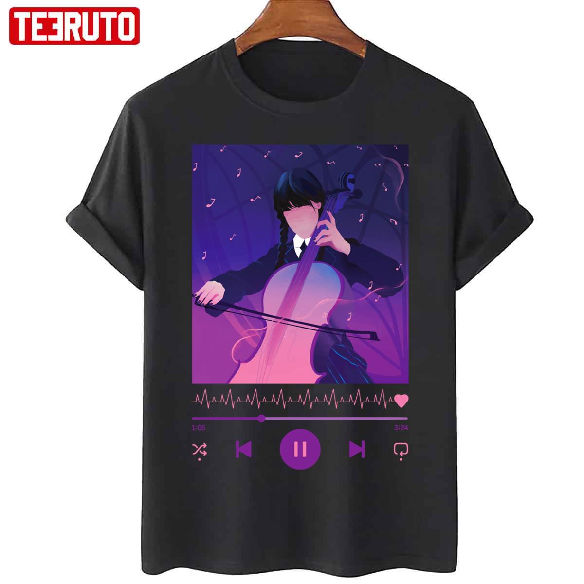 Wednesday With Cello Graphic Fanart Unisex T-Shirt
