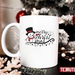 White Design Merry Christmas Snowman 11 oz Ceramic