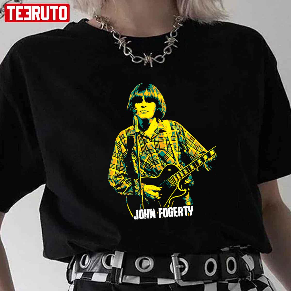 Young John Fogerty Playing Guitar Unisex T-Shirt