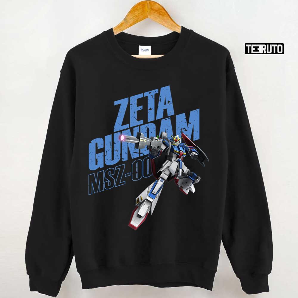 Zeta Gundam Typo Art Mobile Suit Gundam Unisex Sweatshirt