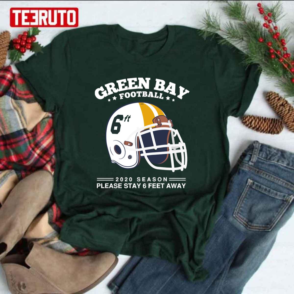 2020 Nfl Green Bay Packers Spirit Stay 6ft Away Unisex T-Shirt