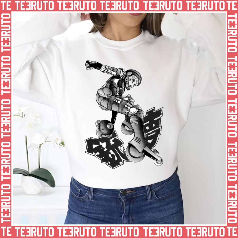 Battle Angel Black And White Alita Battle Angel Manga Unisex Sweatshirt