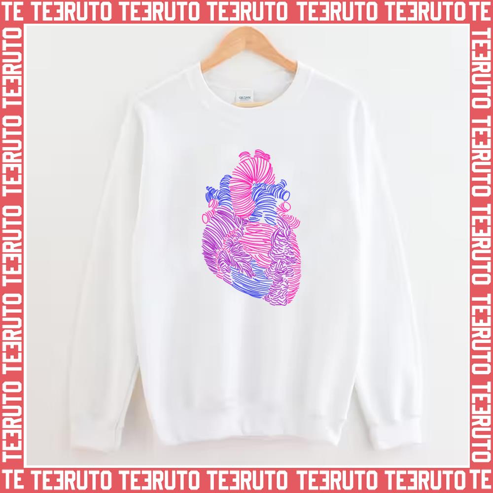Bisexual Anatomical Heart Lgbtq Pride Month Unisex Sweatshirt