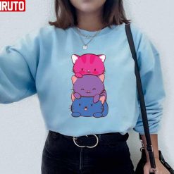 Bisexual Flag Lgbt Bi Pride Cute Kawaii Cats Unisex Sweatshirt