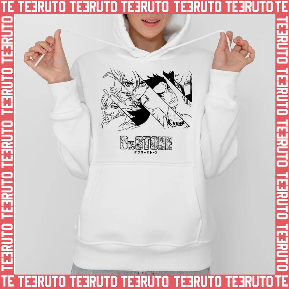 Black Manga Deisgn Dr Stone Unisex Hoodie
