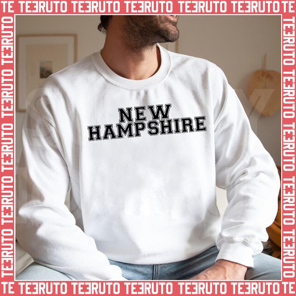 Black Text New Hampshire State Merchandise Unisex Sweatshirt