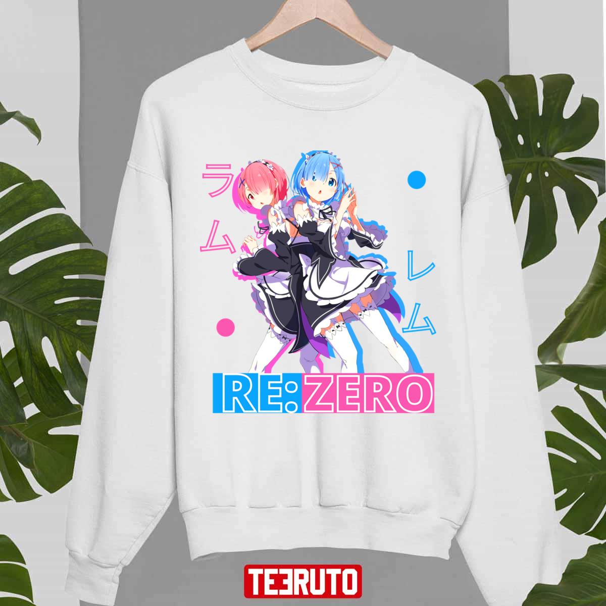 Blue Pink Ram And Rem Rezero Unisex Sweatshirt