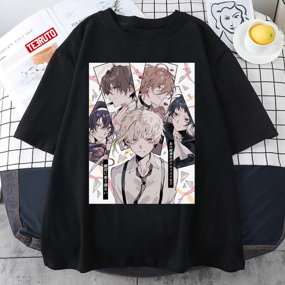 Bungou Stray Dogs Armed Detective Agency Members Anime Manga Artwork Unisex T-Shirt