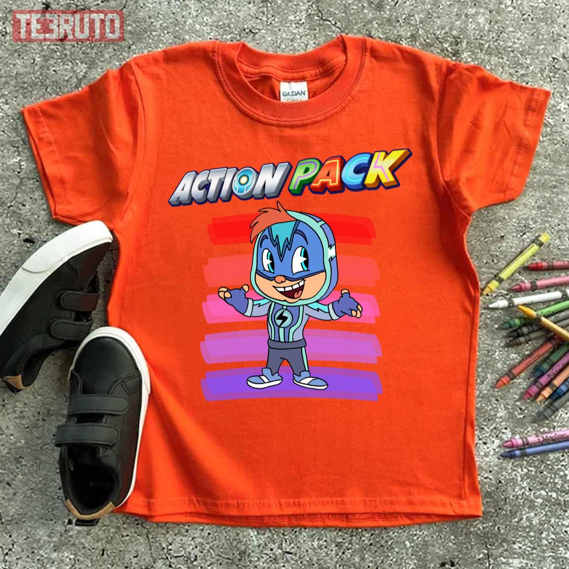 Characters Funny Cartoon For Kids Action Pack Unisex T-Shirt - Teeruto