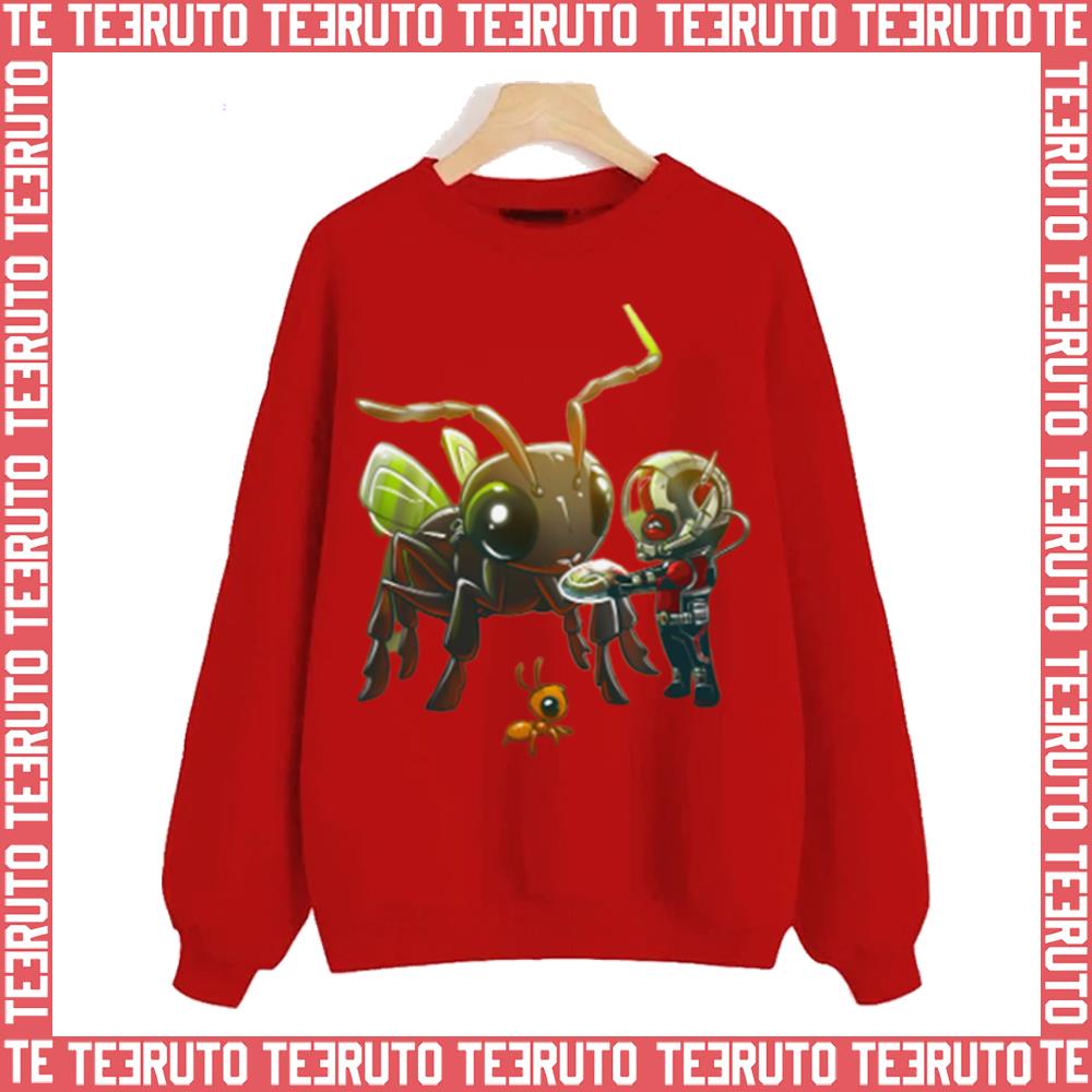 Chibi Ant Man Feeding Friend Marvel Quantumania Unisex Sweatshirt - Teeruto