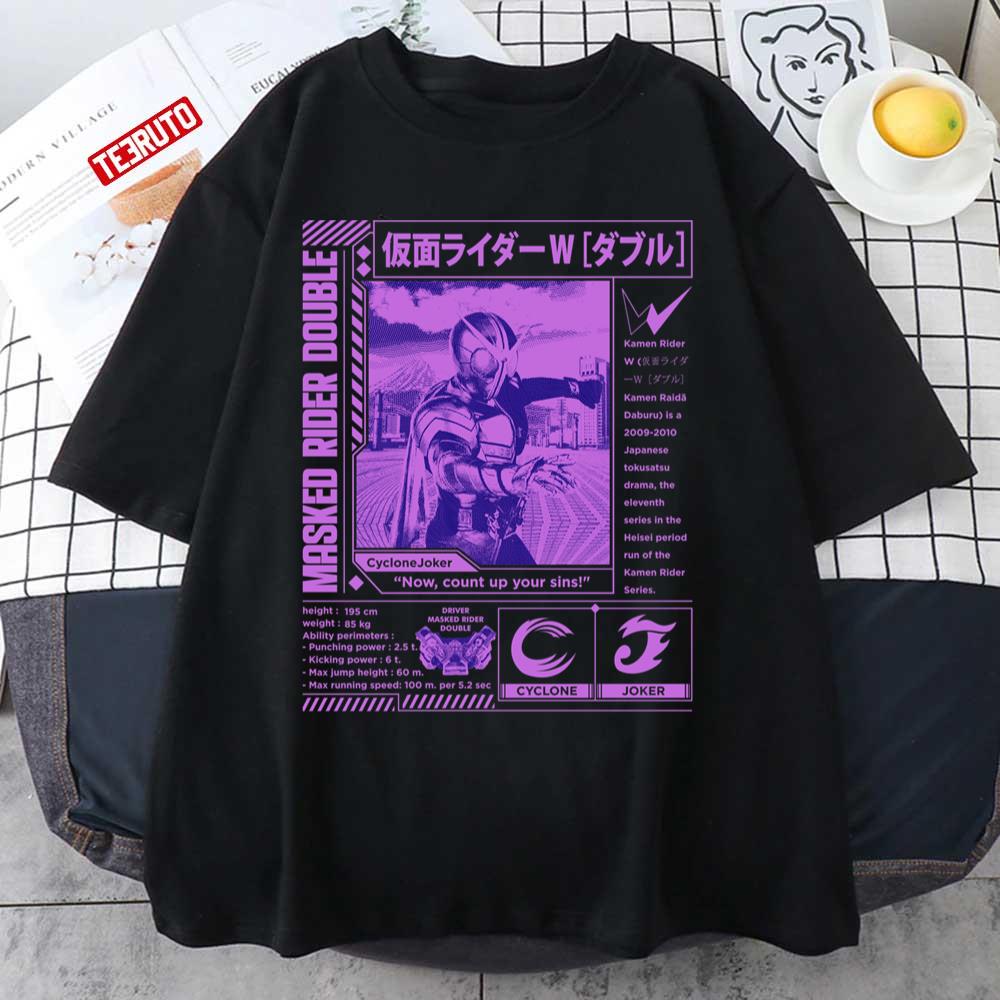Cyclone Joker Now Count Up Your Sins Kamen Rider W Unisex T-Shirt