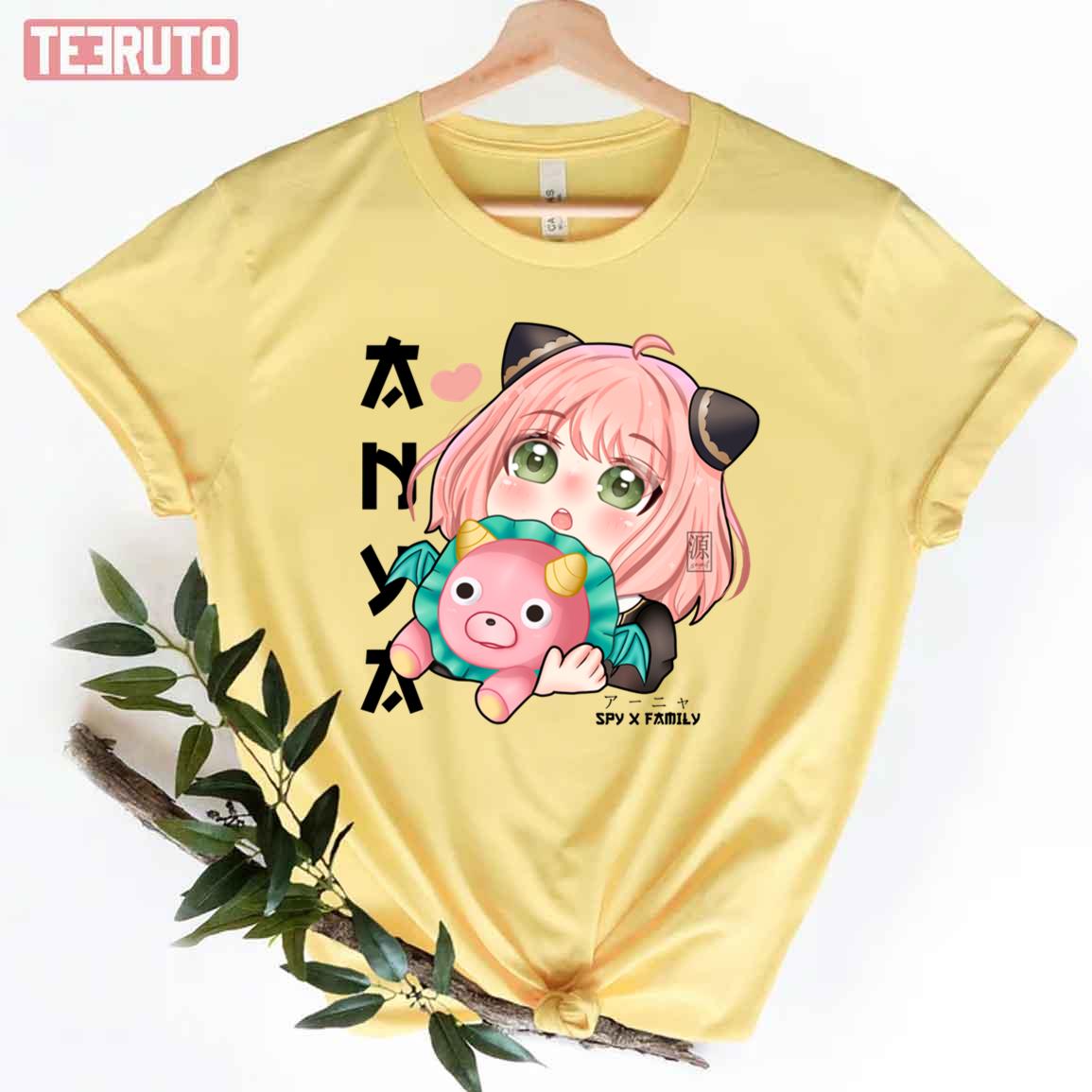 Kawaii Spy X Family Anya Hugging The Pinky Pig Unisex T-Shirt