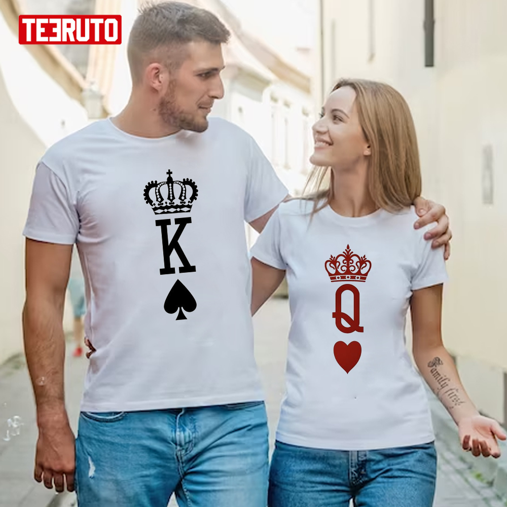 King And Queen Couple Design Valentine’s Day Unisex T-Shirt