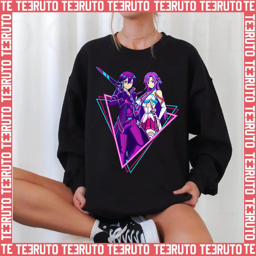 Neon Design Sword Art Online Anime Asuna & Kirito Unisex Sweatshirt