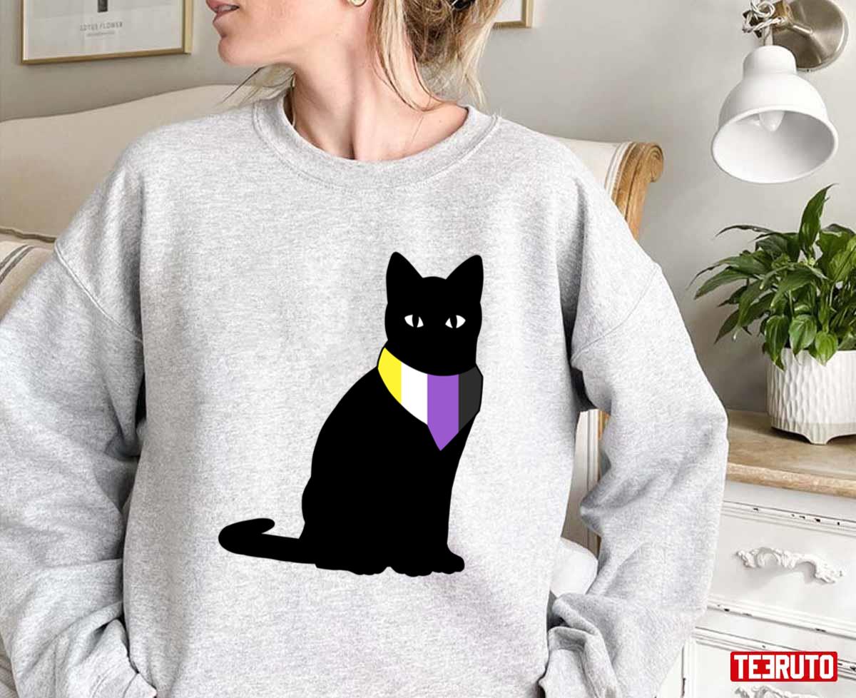 Nonbinary Pride Cat Lgbtq Pride Month Unisex Sweatshirt