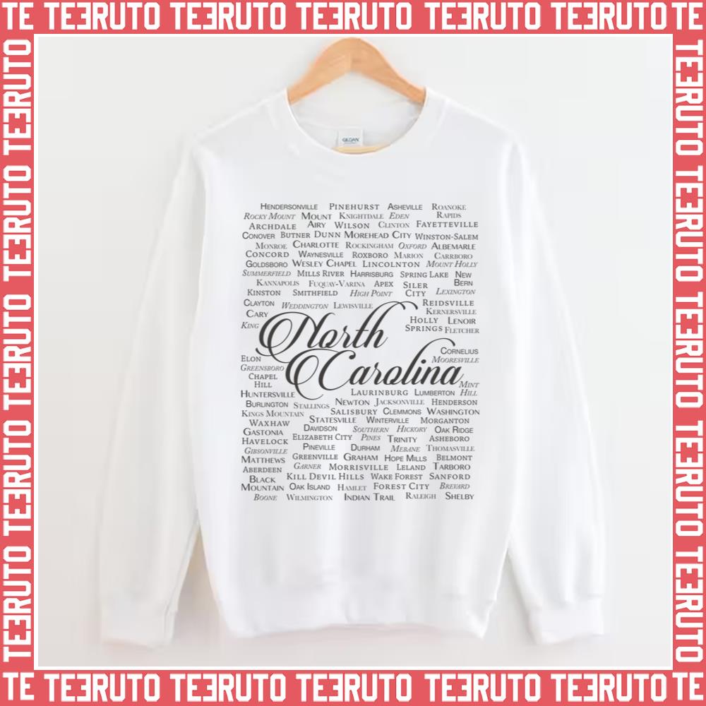 North Carolina Aesthetic Logo Text Unisex Sweatshirt