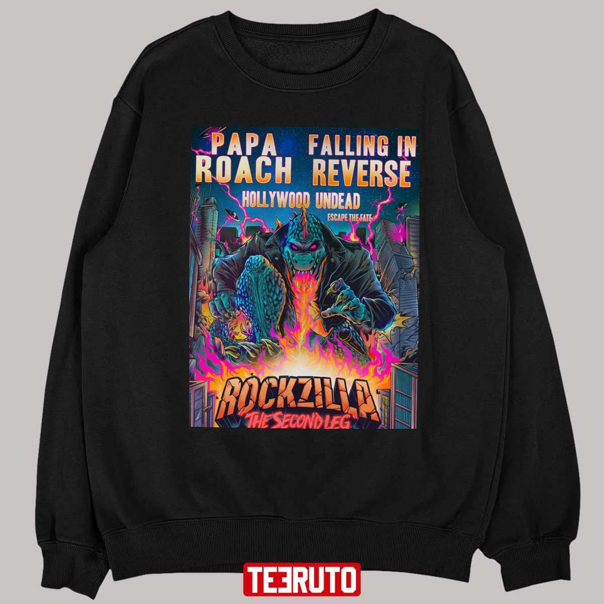 Papa Roach Rockzilla Tour 2023 Full Unisex T-Shirt - Teeruto