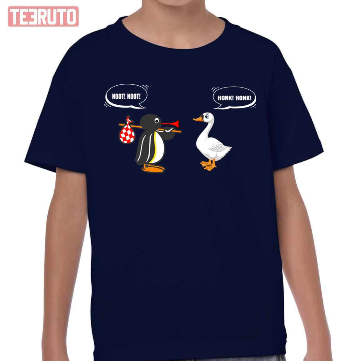 Pingu Cartoon Noot Noot Pingu And The Goose Unisex T-Shirt