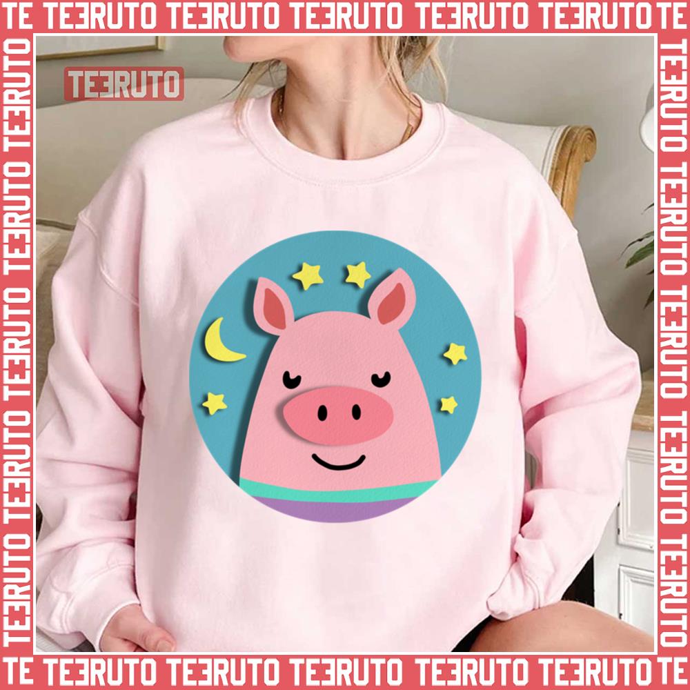 Pink Funny Pig Head Unisex Sweatshirt