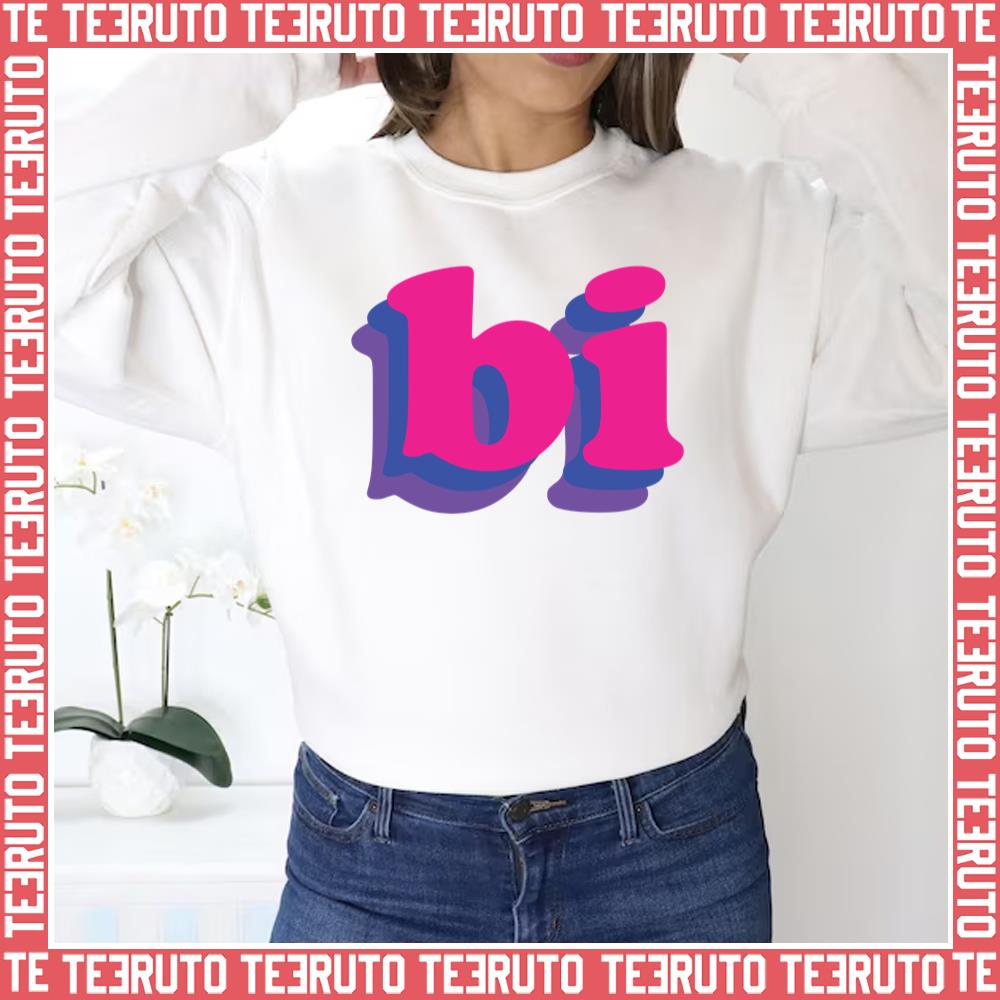 Pride Bi Text Design Bisexual Unisex Sweatshirt Teeruto