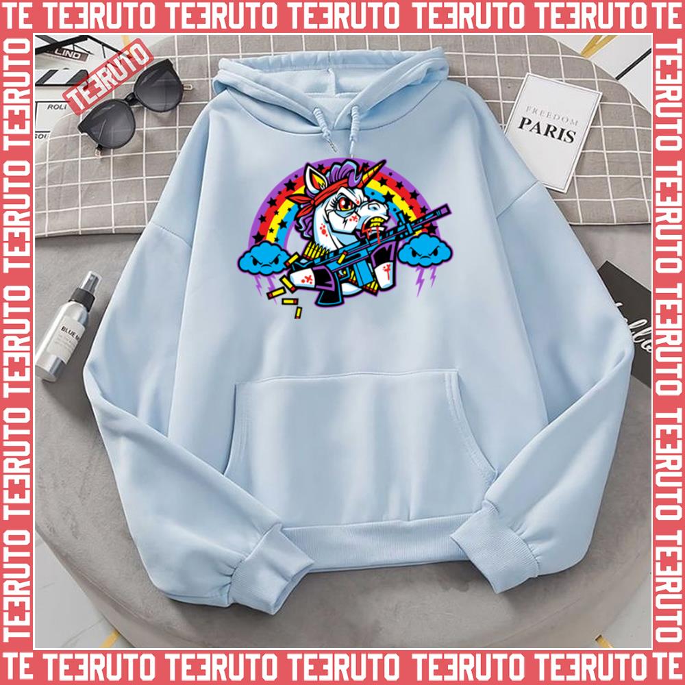 Rainbo First Blood Unicorn Parody Unisex Hoodie