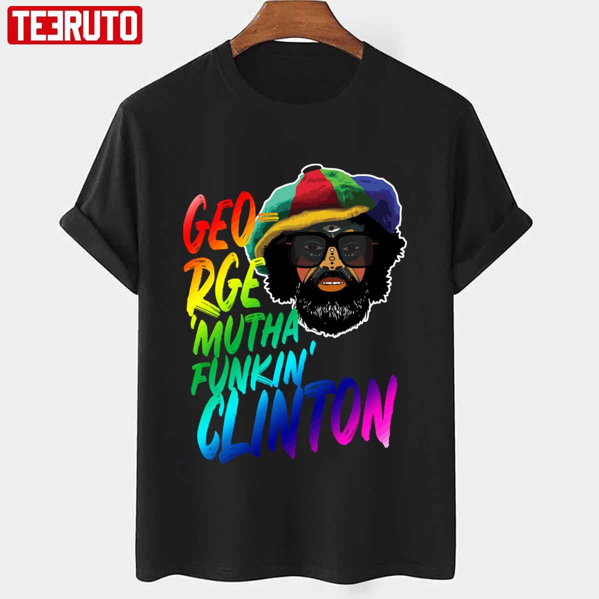 Rainbow Neon Text George Muthafunkin Clinton Unisex T-Shirt