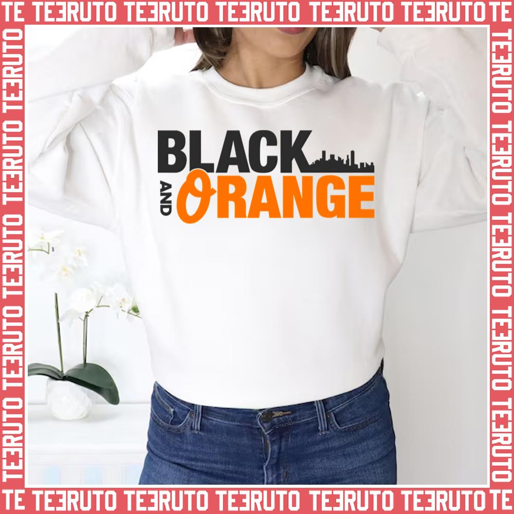 Skyline Art Black And Orange Unisex Sweatshirt