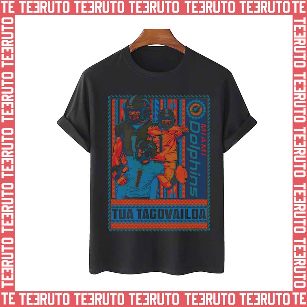 Stamp Design Tua Tagovailoa 5 Miami Dolphins Unisex T-Shirt
