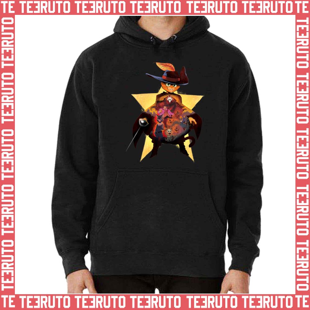 Star Design Puss In Boots The Last Wish Unisex Hoodie
