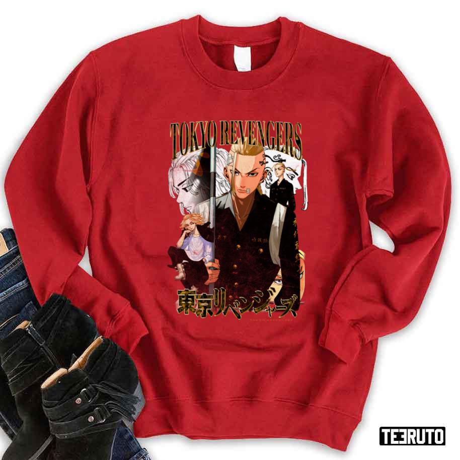 Tokyo Revengers Draken Mikey Vintage 90s Bootleg Anime Design Unisex Sweatshirt