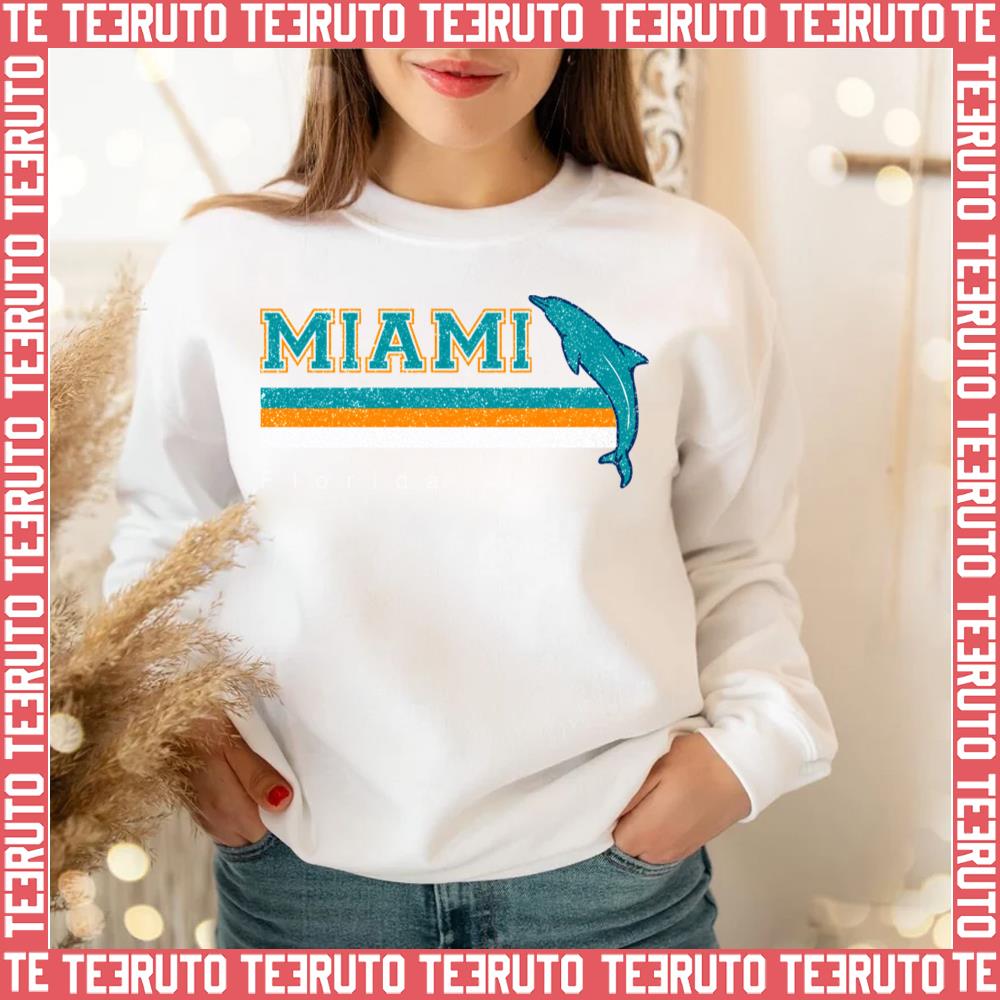 Vintage Miami Sports Football Athletic Novelty Dolphin Retro T-Shirt