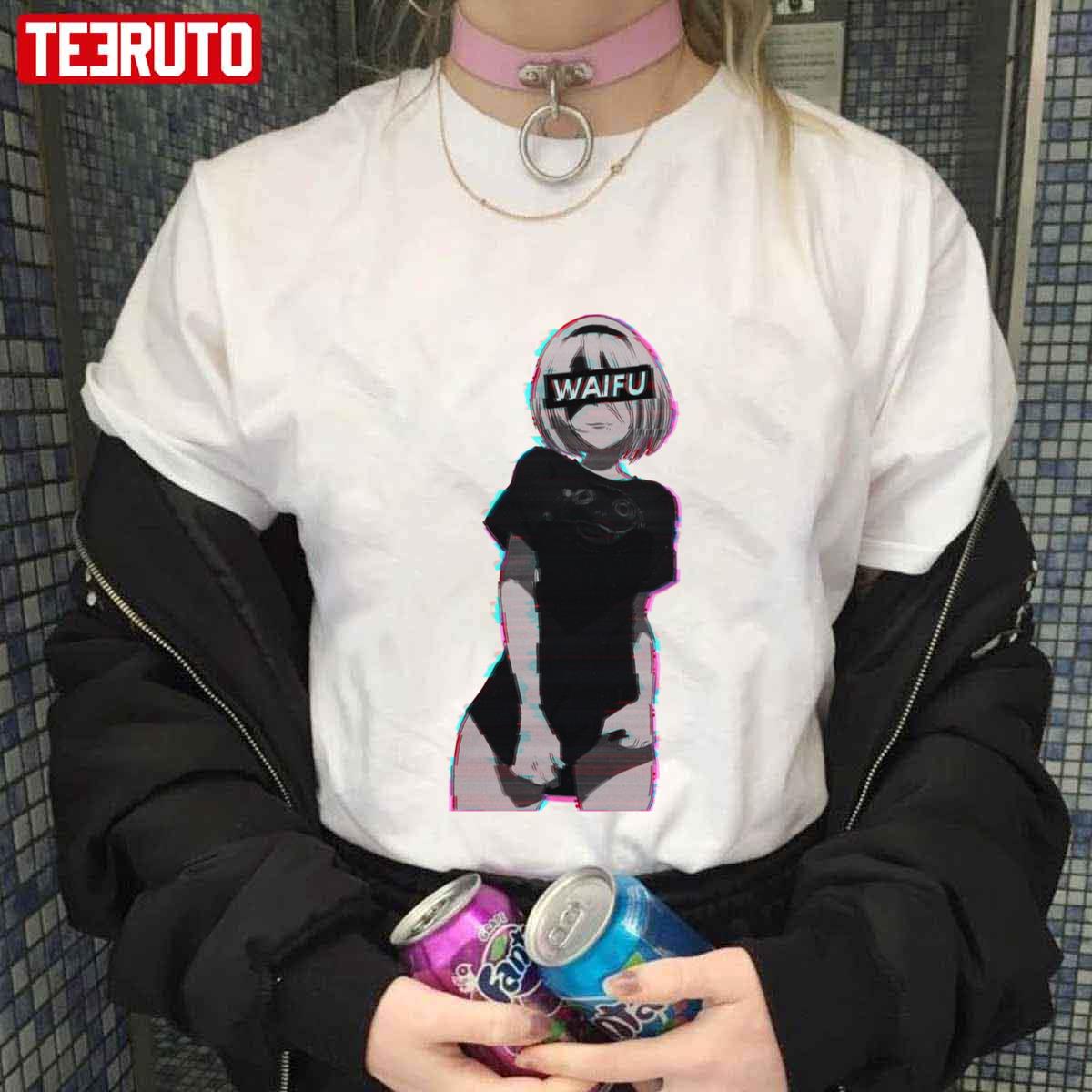 Waifu Yorha No.2 Type B Nier Automata Glitched Art Unisex T-Shirt